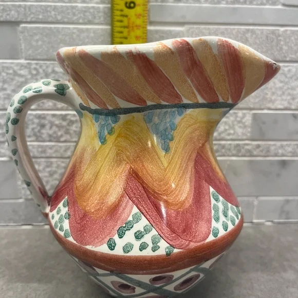 MacKenzie-Childs Multicolor Retired Keukenhoff Ceramic Pitcher - Picture 9 of 9